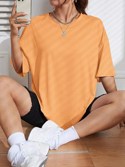 Cotton Solid Color Summer T Shirt Female Street Hip Hop T-shirts Cotton Casual Short Sleeve Comfortable Fashion Tee Tops