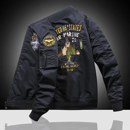 American overalls pilot jacket Men's autumn and winter thickened Baseball uniform Trendy coat Men's military fan jacket Men