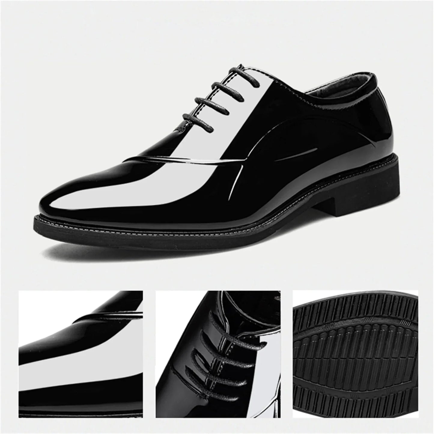 Men's Classic Modern Formal Business Oxford Shoes X-Stripe Comfortable Tuxedo Casual Lace-Up Derbys Dress Shoes