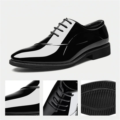 Men's Classic Modern Formal Business Oxford Shoes X-Stripe Comfortable Tuxedo Casual Lace-Up Derbys Dress Shoes