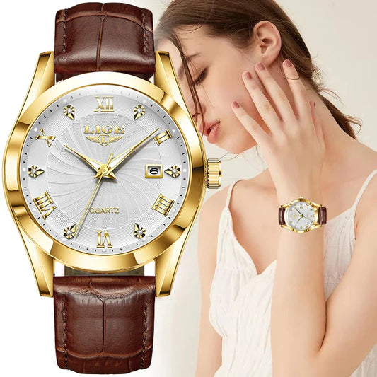 Women Watch Fashion Leather Military Sport Waterproof Watches For Women Top Brand Luxury Women's Bracelet Watch Reloj Mujer
