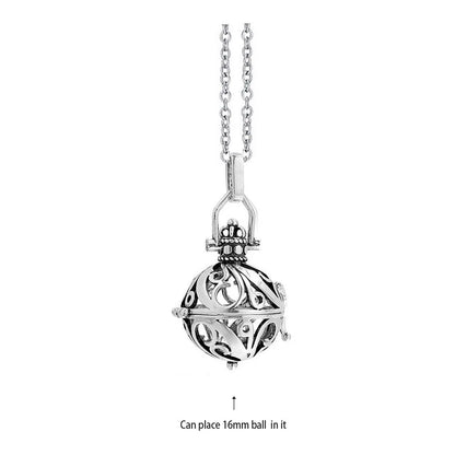 Music Chime Mexico Angel Ball Caller Locket Necklace Antique Vintage Pregnancy Essential Oil Diffuser Aromatherapy Necklace