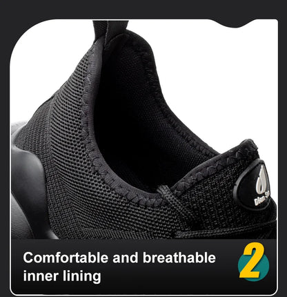 Men‘s Safety Shoes with Steel Toe Puncture Proof Anti-smash Work Sneakers Lightweight Breathable Black Sneakers for Construction