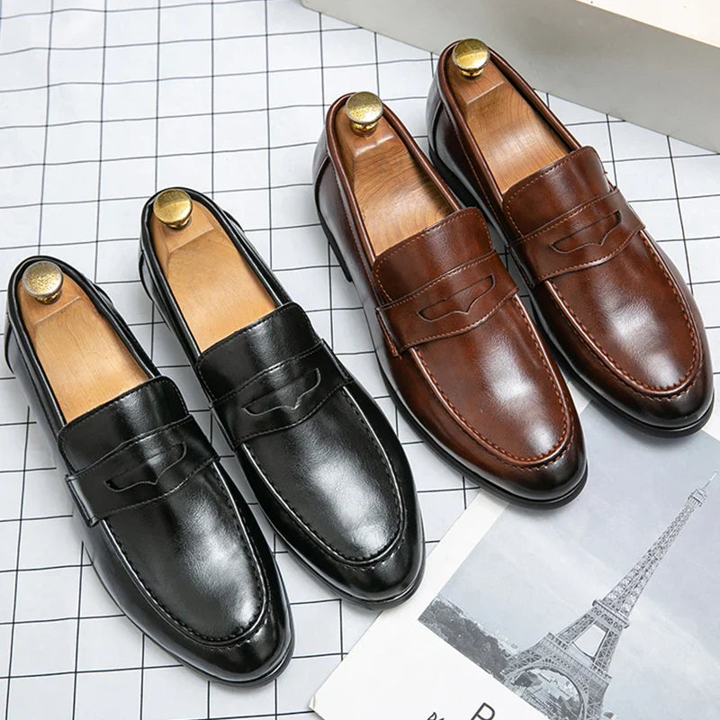 High Quality Social Leather Shoes For Men Classic Casual Business Shoes Men Trend Men's Dress Shoes Office Loafers Male