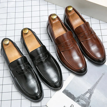 Classic Casual Business Shoes Men Formal Social Wedding Leather Shoes Men Slip On Office Leather Loafers Men's Dress Shoes