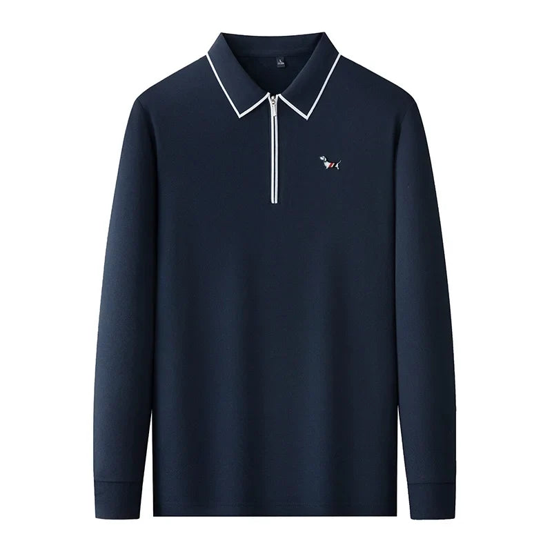 Designer Men's  Lapel Long Sleeve Polo Shirt Spring New Cartoon Embroidery T-Shirt Top Versatile Fashion Business Men's Clothing