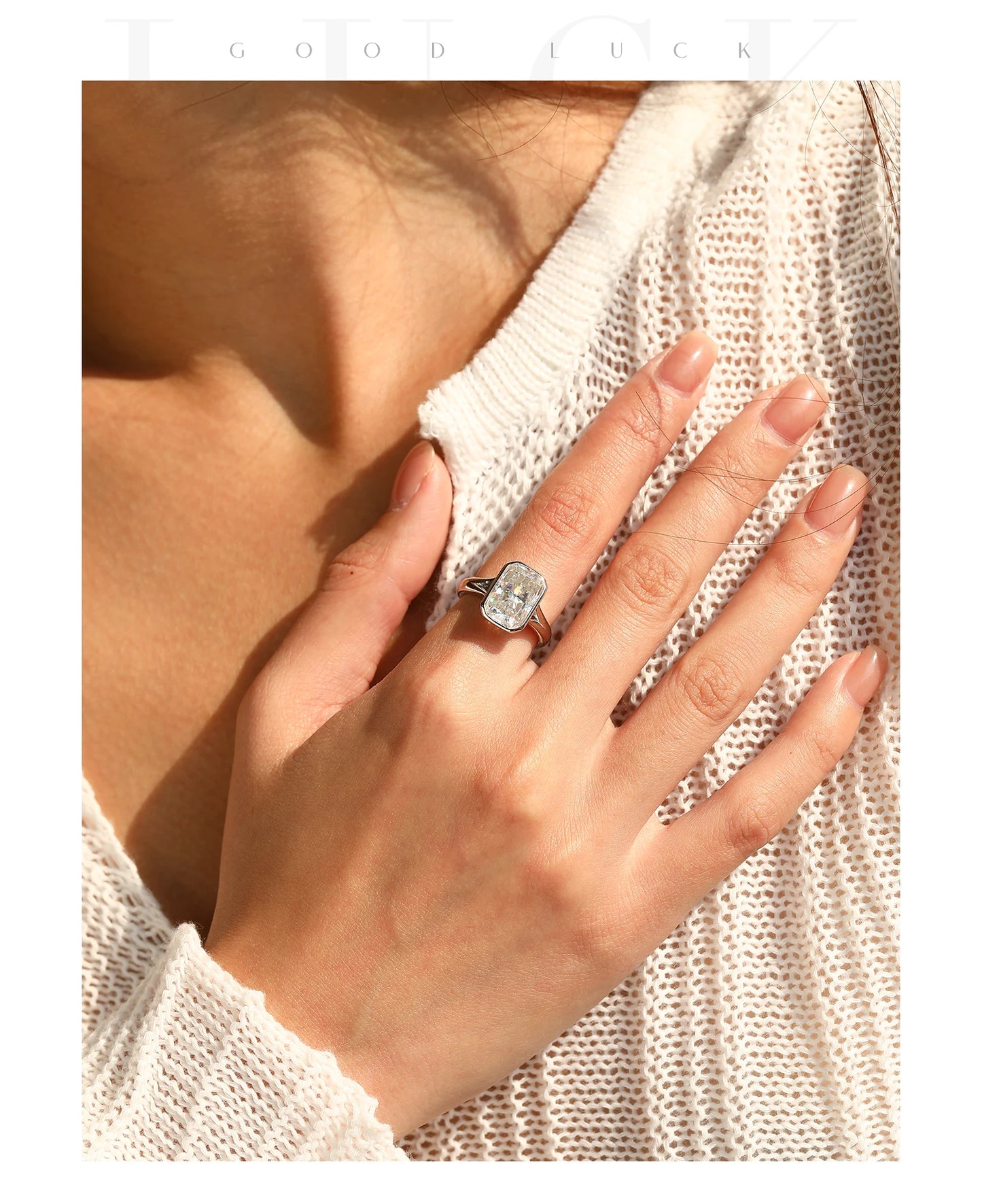 4.5CT D Color Moissanite Ring 925 Sterling Silver Rectangle Lab Diamond Wedding Statement Rings For Women Fine Jewelry