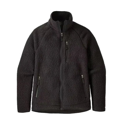 Unisex American Style Bata Fleece Jacket Stand Collar Lamb Velvet Polyester Fiber Outdoor Sport Hiking Thickened Autumn Winte...