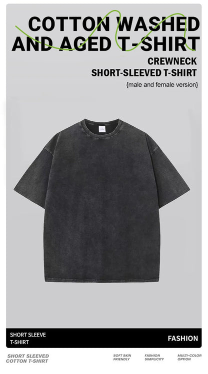 Rich Colors Simple Flowers Print Washed Female T-Shirt Summer Breathable T-Shirt Cotton Soft Short Sleeve All-Match Streetwear