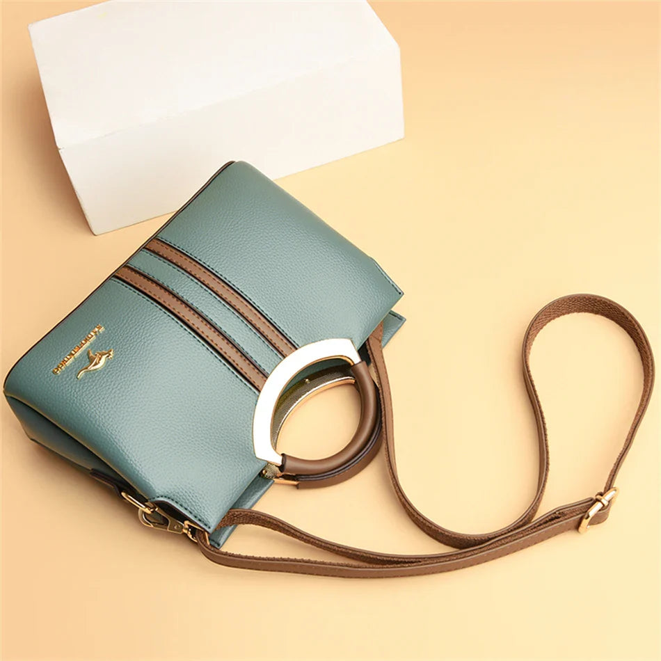 Luxury Designer Crossbody Bag for Women 2024 Brand 3 Layers Handbag Purse Female Genuine High Quality Leather Shoulder Totes Sac
