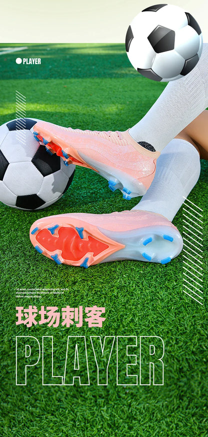 T31 High Quality Mens Soccer Shoes Training Non-Slip Turf Soccer Cleats TF/FG Football Sneakers Chuteira Campo