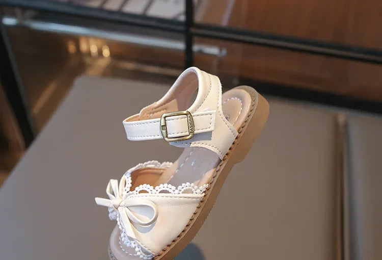 Girls Cute Lace Bow Princess Sandals New Little Kids Soft-soled Beach Summer Shoes Size 22-31