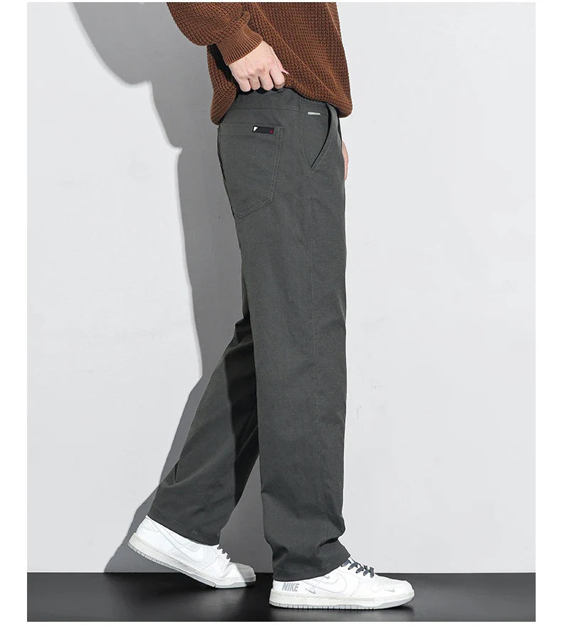 Men's Fashion Casual Straight Pants Baggy Classic Wide Leg Simple Trousers Loose Male Comfortable Soft Quality Pants