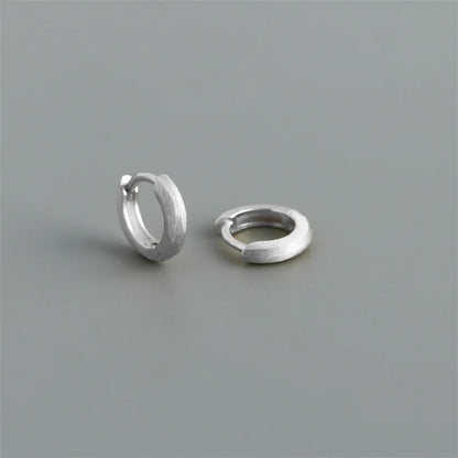 Real 925 Sterling Silver Minimalist Bohemian Round Ear Buckle for Women Punk Unisex Rock Hoop Earring Jewelry Accessories