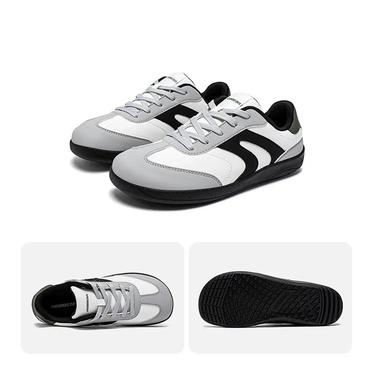 Wide Toe Shoes Unisex Artificial Leather Barefoot Sneakers Casual Retro Zero Drop Shoes for Women Men