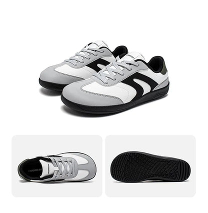Wide Toe Shoes Unisex Artificial Leather Barefoot Sneakers Casual Retro Zero Drop Shoes for Women Men