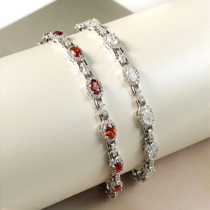 3x5mm Oval Cut Full Moissanite Tennis Bracelet Can Pass Diamond Test for Women S925 Silver luxury Sparkling Fine Jewelry