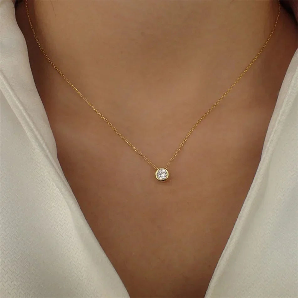 Stainless Steel Charm Crystal Necklace Pendant Birthstone Charms For Jewelry Making Women Earrings DIY Accessories