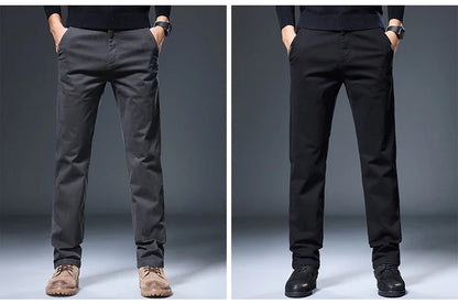 Spring Autumn Male Casual Pants Korean Mens Clothing Business Straight Work Trousers Solid Color Classic Versatile Man Pants