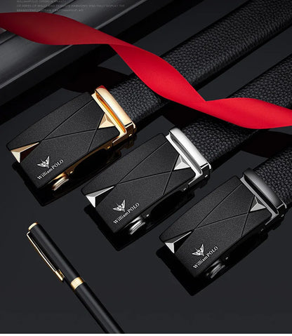 Men's cowhide casual pants belt, automatic buckle business belt, fashionable formal versatile belt