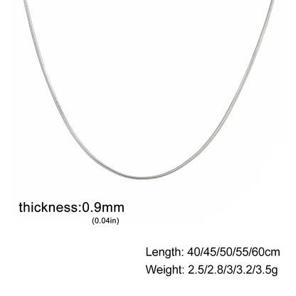 Stainless Steel Gold Color Round Snake Chain Necklace Women Men Long Neck Chains Trendy Punk Jewelry Gift Wholesale