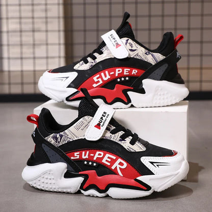 Sport Kids Sneakers Boys Casual Shoes For 5-16Years Old Children Tennis Leather Non Slip Fashion Running Shoes
