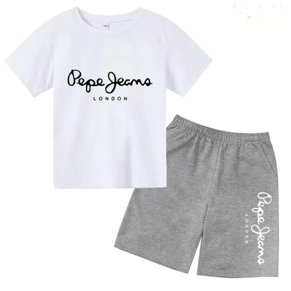 Kids Summer T-shirt Boys Girls Toddler Clothes Charming Letter Print 3-12Y Short Sleevd + Shorts Sports Brand Fashion Casual Set