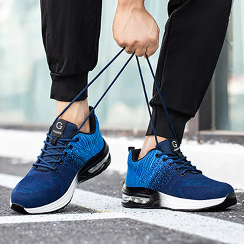 Men Steel Toe Security Protection Shoes Anti-Smash Puncture-Proof Work Shoes Wear-Resistant Construction Shoes Safety Shoes