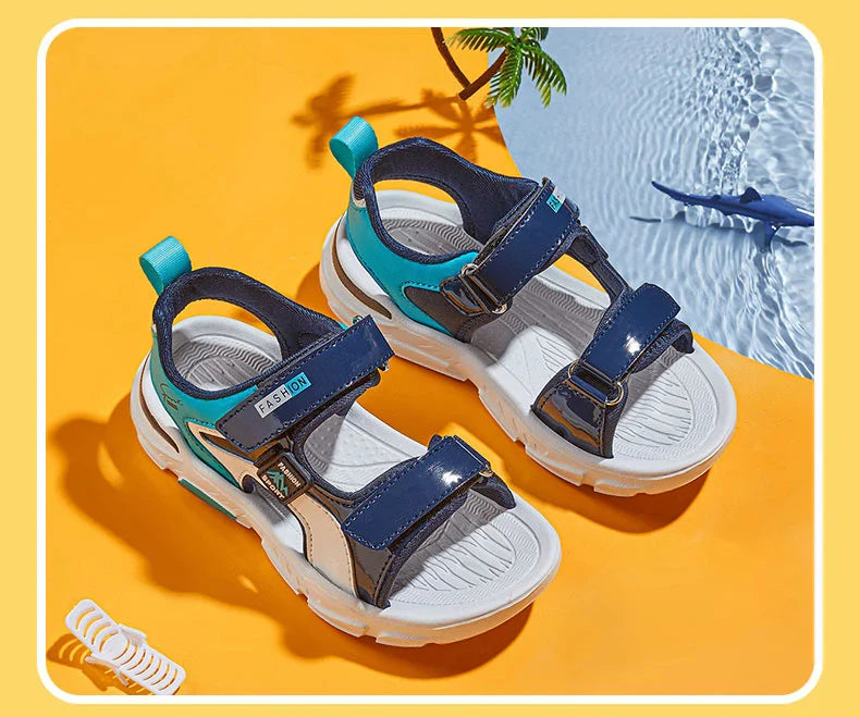2025 Summer Boys Soft Sandals Fashion Children Shoes Autumn Light Cartoon Sandalias Flat Beach 4-12 Years Old Kids Shoes 12yrs