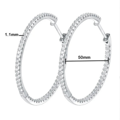 Luxury Designer D Color Full 2mm Moissanite Hoop Earrings For Women Party S925 Silver Plated 18K Gold Diamond Earring Gift