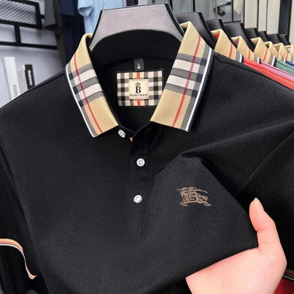 Designer brand men's short sleeve polo shirt new embroidery silky cotton breathable summer Korean fashion casual Paul T-shirt