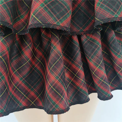 Pink Skirt Japanese College Style Youth Girl Plaid Skirt Female High Waist Slim Lolita Cosplay Y2k Skirt Goth Skirt