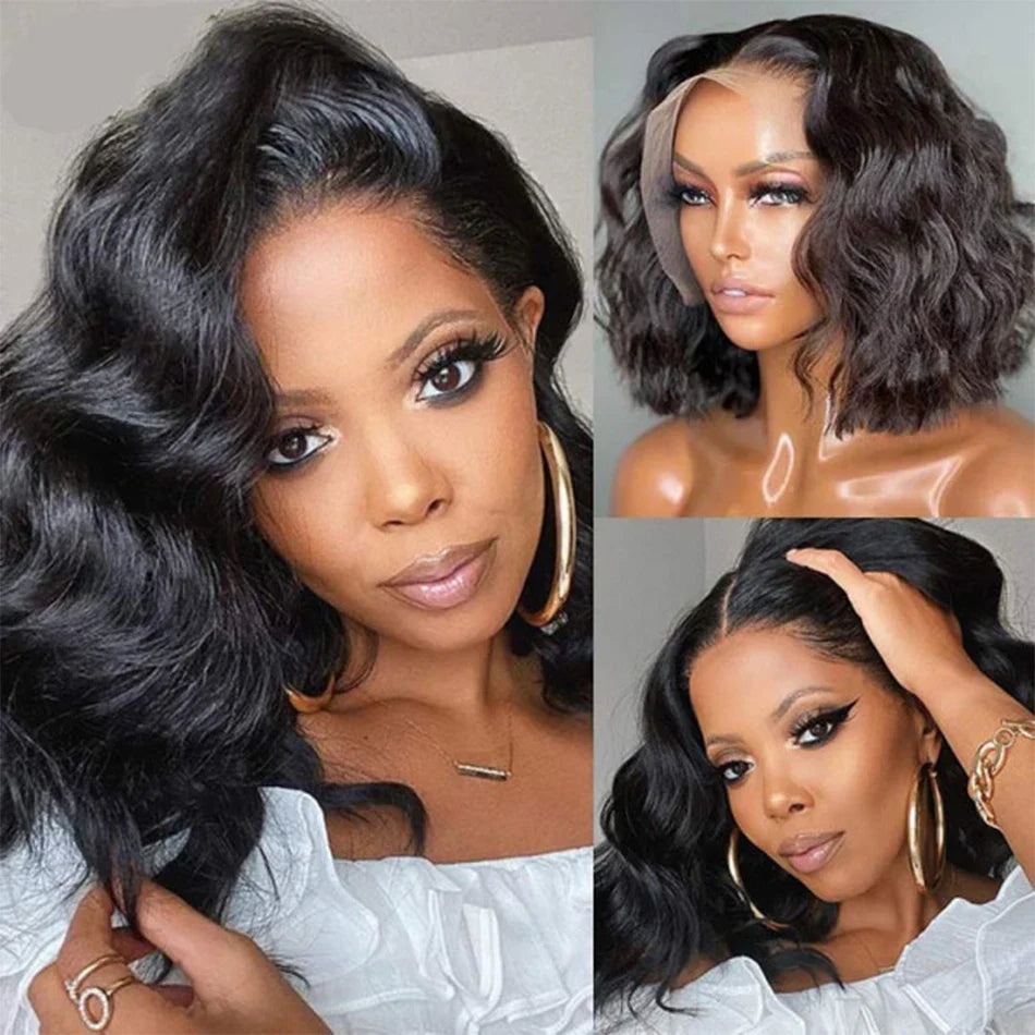Best Double Drawn Short Bob Wigs Raw Vietnamese Virgin Hair Glueless Body Wave Human Hair Lace Frontal Pre Cut 13x4 Hd Lace Wig