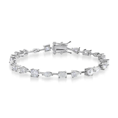18K Gold Plated All Moissanite Tennis Bracelets for Women Luxury S925 Sterling Silver Jewelry Full Diamond Bracelets