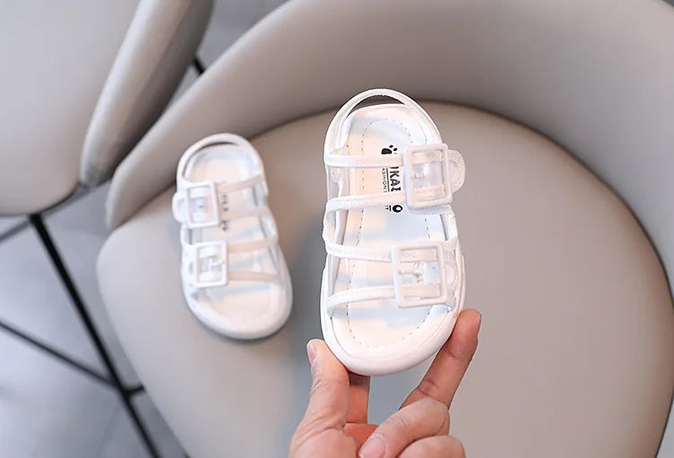 Clear Upper Children Sports Shoes Flat Sandals 2026 Summer Canvas Baby Boy Sandals Breathable Toddler Girls Shoes Kids I04224