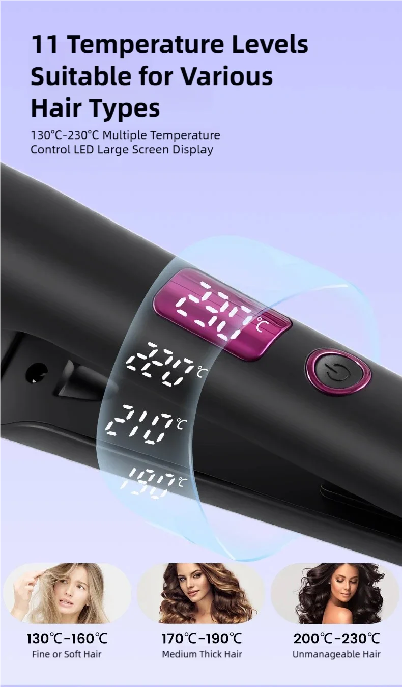 New 2-in-1 Curling Iron & Straightener Multi-Function Hair Styling Tool Dual-Purpose Curling and Straightening Iron