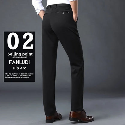 Men's Stretch Dress Pants Wrinkle Free, Slim Fit Business Trousers for Office, Spring Summer Lightweight Chino Slacks Black Blue
