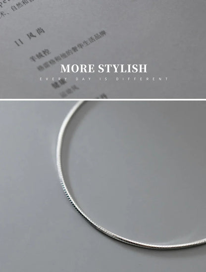 Real 925 Sterling Silver Simple Snake Link Chain Women Bracelets Adjustable Fashion Bracelet Party Jewelry Making Gift