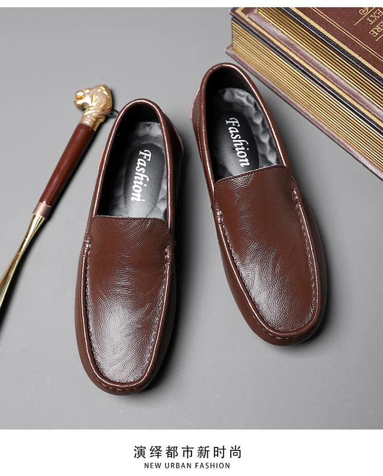 Men's Summer Breathable Summer Leather Shoes Casual Fashion Single Shoes
