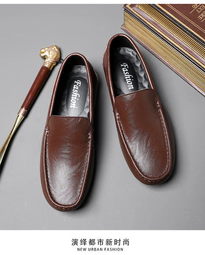 Men's Summer Breathable Summer Leather Shoes Casual Fashion Single Shoes