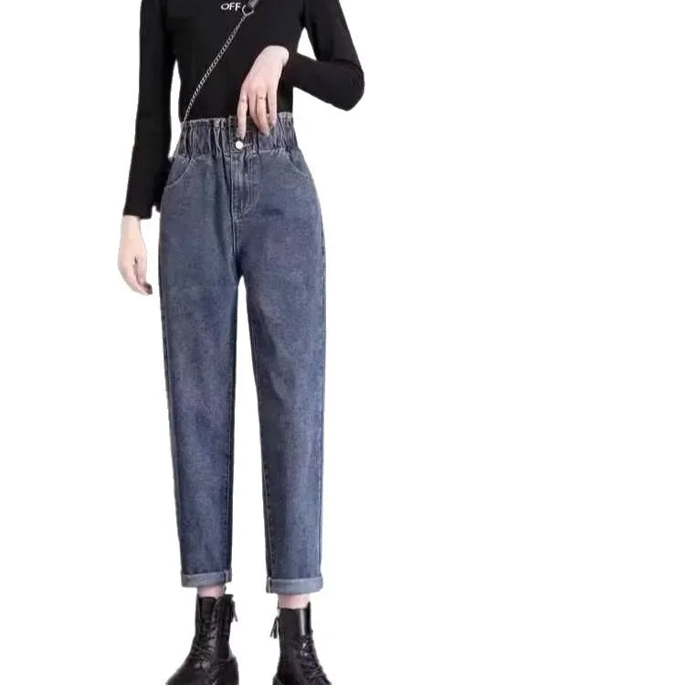 High Waist Harlan Jeans Women Loose Slim Straight Leg Dad Pants