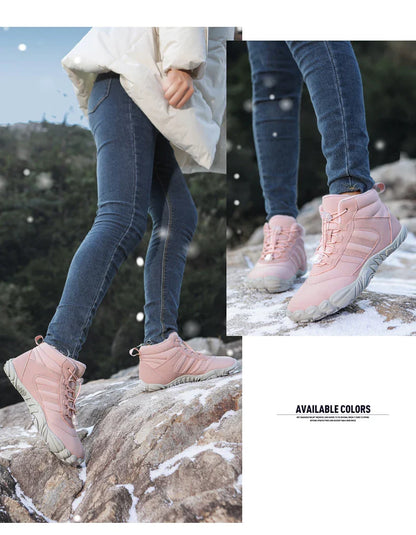 Womens Mens Waterproof Winter Barefoot Shoes Snow Boots Cotton Warm Fur Lined Unisex Walking Hiking Outdoor Shoes
