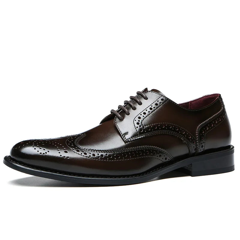 2023 High Quality Handmade Oxford Dress Shoes Men Genuine Cow Leather Suit Shoes Footwear Wedding Formal Italian Shoes Hot