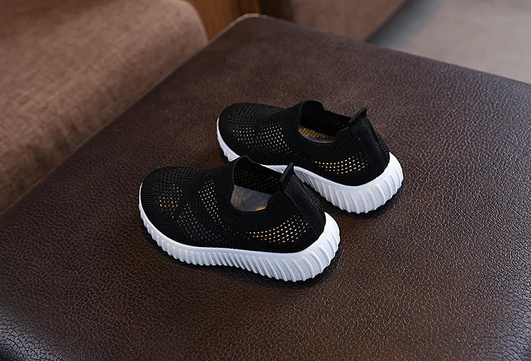 Children Running Sneakers Boys Girls Casual Mesh Breathable Anti-Slip Walking Patchwork Tenis Toddler Soft Soled Girls Shoes