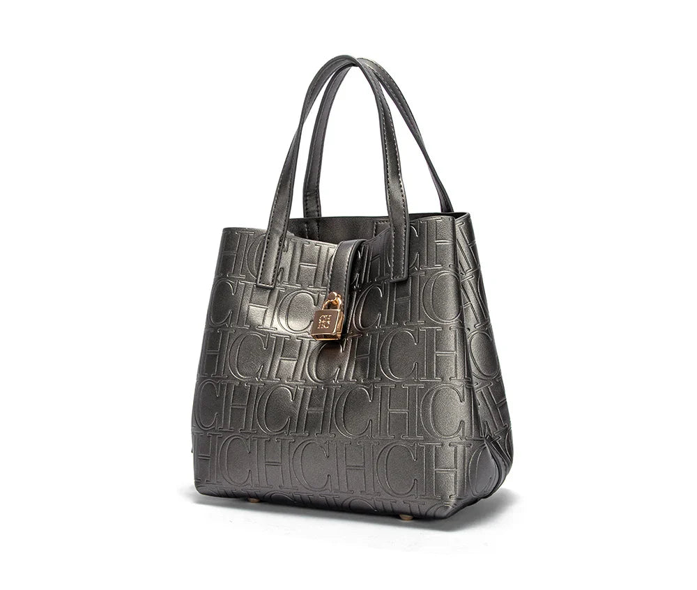 Women's Tote Bag New Steel Embossed Handheld Bun Mother Shopping Bag