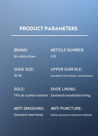 Rotating Button Safety Shoes Men Work Shoes Steel Toe Cap Working Boots Sneakers Man Anti Puncture Dangerous Work Shoes