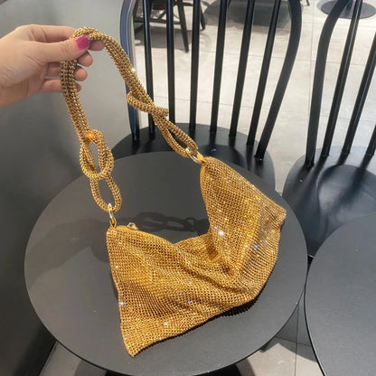luxury Designer hobo shoulder bag handmade Shining Rhinestones Evening clutch Bag Purse Crystal Purses and handbag Hobo Bags