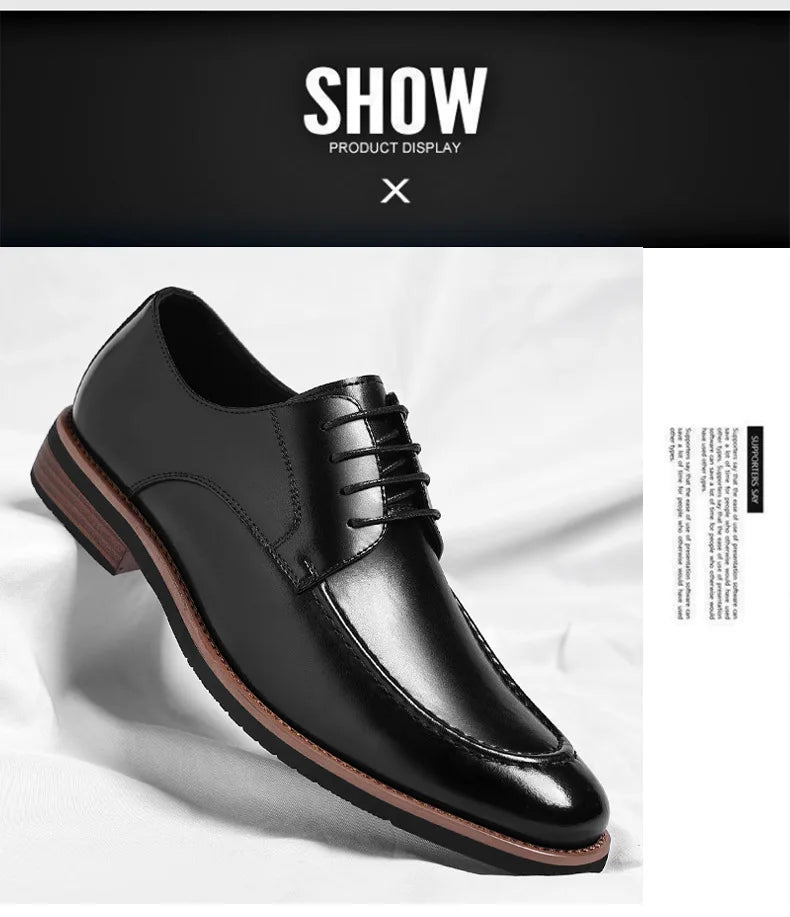 Fashion Designer's New Gentleman's Brown and Black Lace-up Men's Formal Leather Shoes