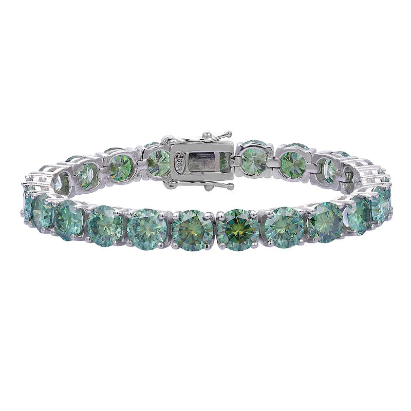 Luxury Real 3/4/5/6.5MM Full Champagne Blue Green Moissanite Tennis Bracelet for Men Women S925 All Red Diamond Bracelets