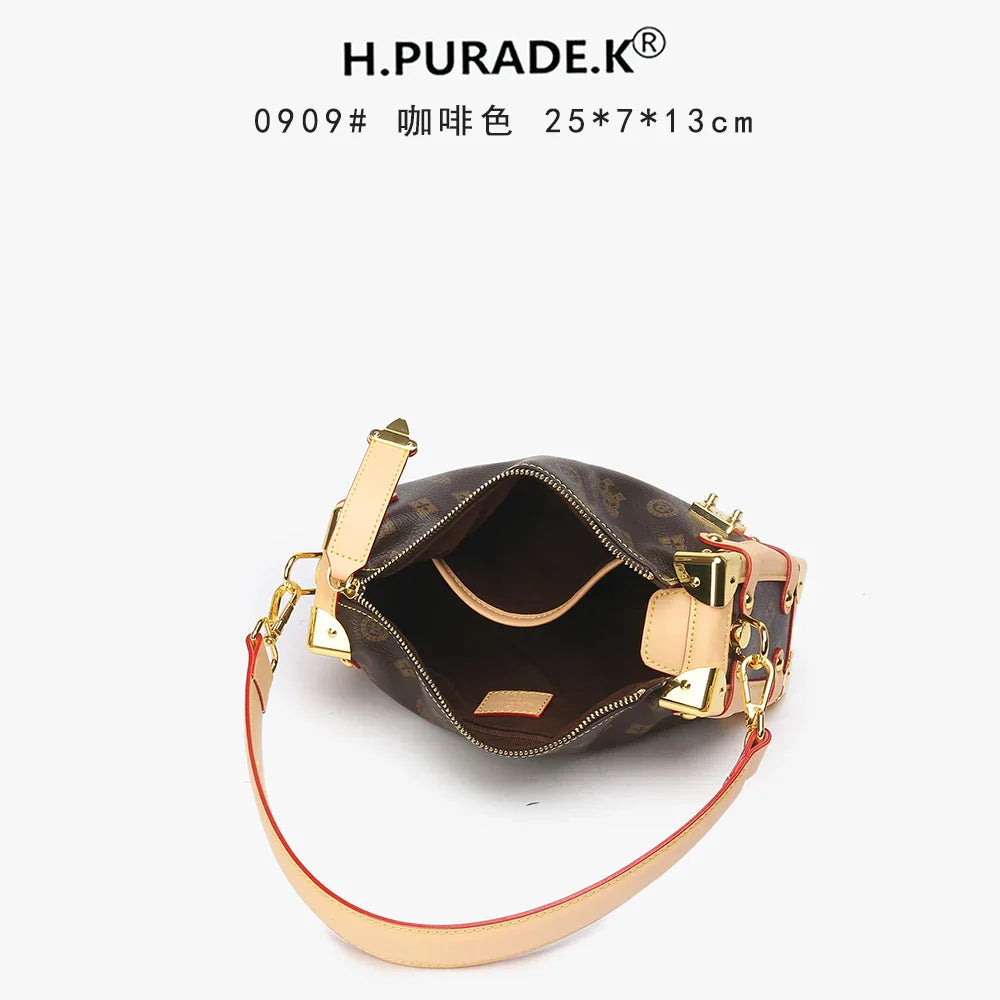 2025 Coffee Brown Crossbody Bag for Women - 可调节 Strap Shoulder Purse, Stylish Underarm Handbag, Lightweight Small Casual S